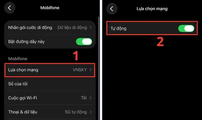 Kiểm tra cài đặt mạng di động