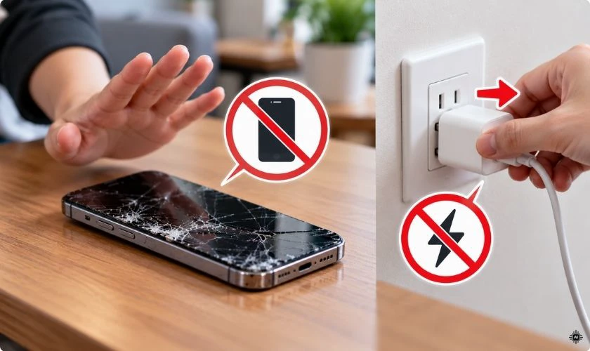 Các bước xử lý nhanh khi điện thoại bị đập nát