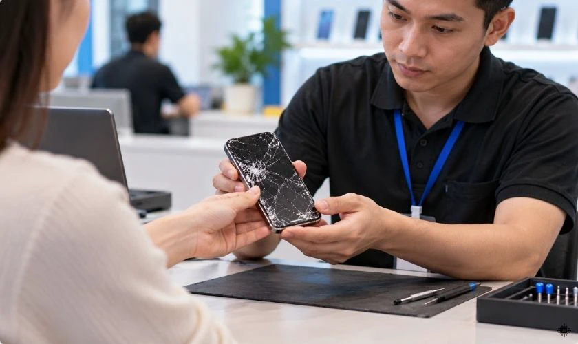 Bảo quản và mang điện thoại bị đập nát đi sửa chữa