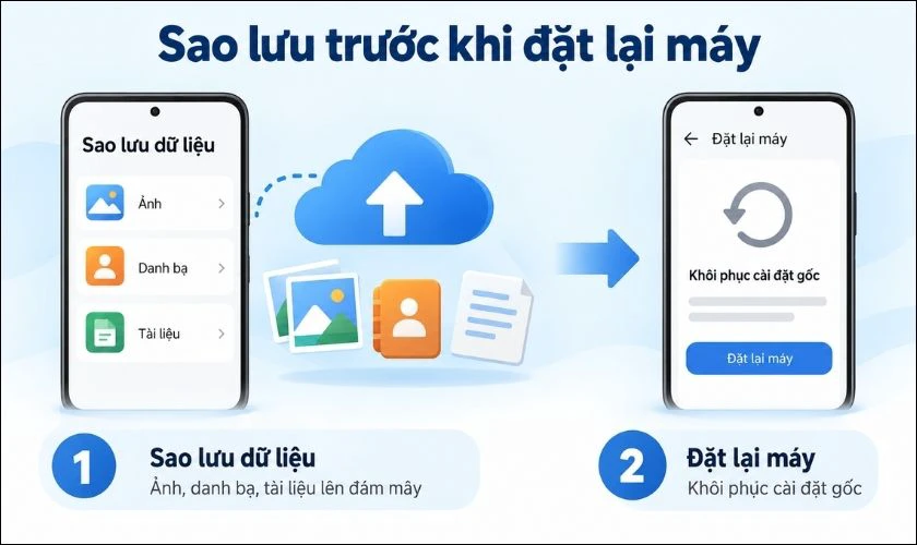 Khôi phục cài đặt gốc nếu vẫn chưa hết lỗi điện thoại hiện quảng cáo liên tục