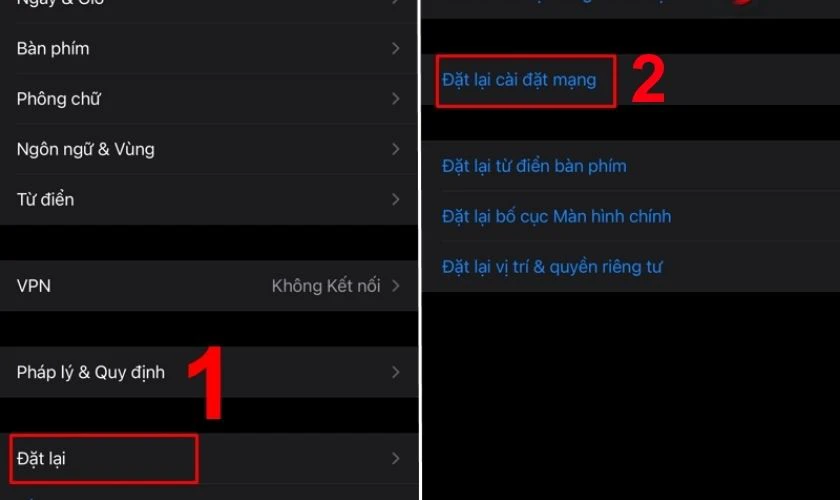 Đặt lại cài đặt mạng