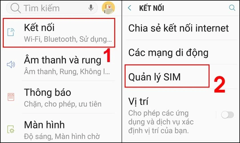 Chọn đúng SIM thực hiện cuộc gọi