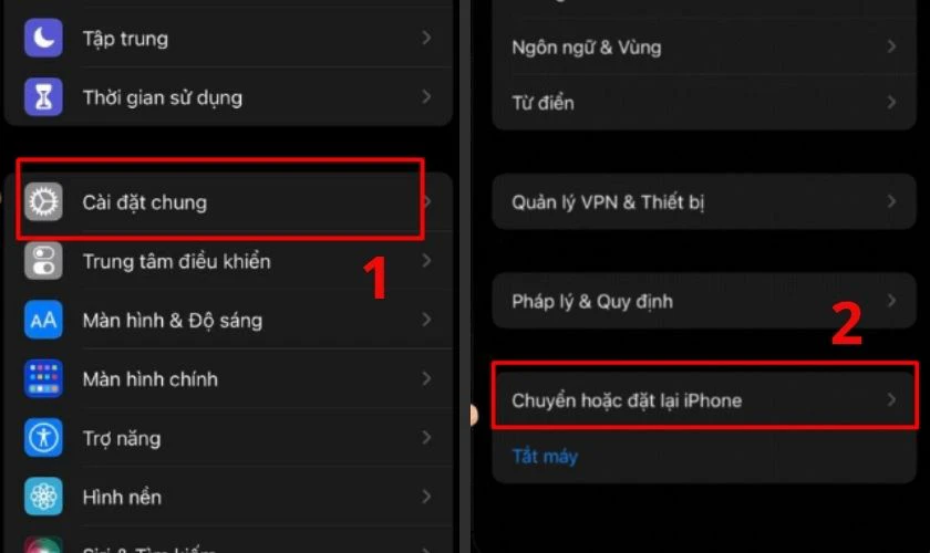 Cấu hình lại thiết lập mạng của điện thoại
