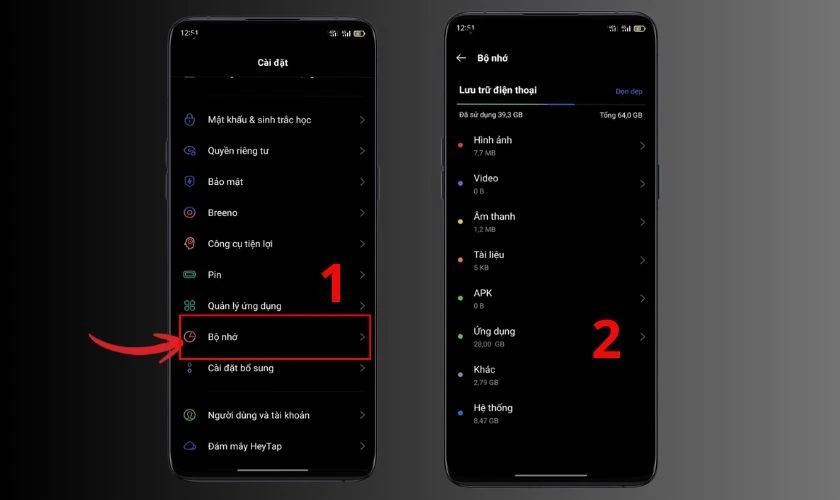 Kiểm tra bộ nhớ và ứng dụng SMS trên thiết bị Android