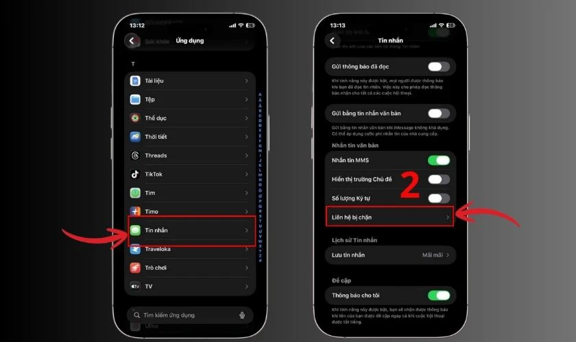 Xem lại số điện thoại bị chặn và bộ lọc spam iOS khi điện thoại không nhận được tin nhắn