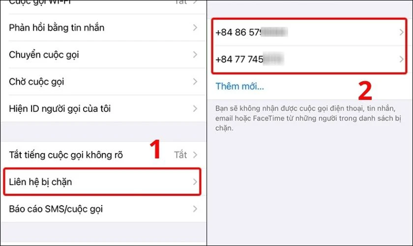 Kiểm tra mục Số bị chặn/Spam và đảm bảo số điện thoại cần nhận tin không nằm trong danh sách chặn