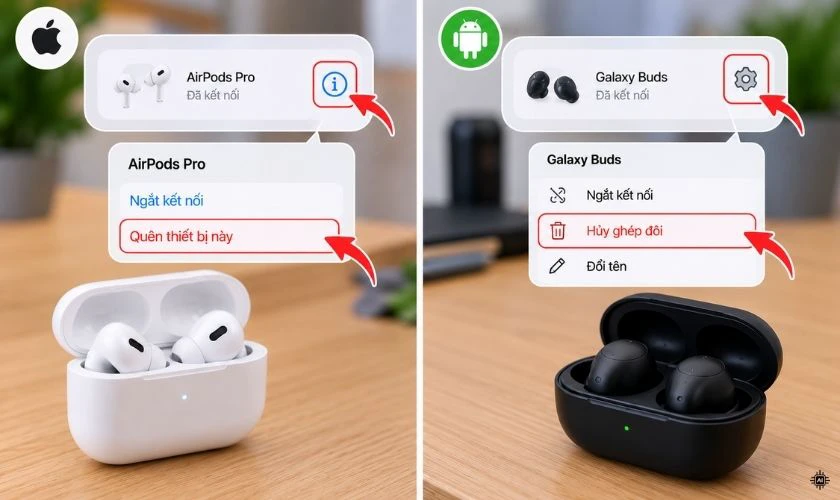 Quên thiết bị và ghép nối Bluetooth lại
