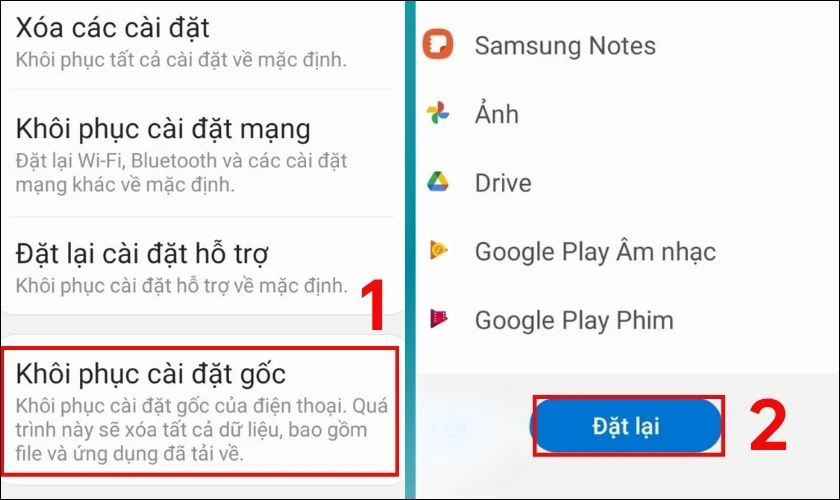 Khôi phục cài đặt gốc