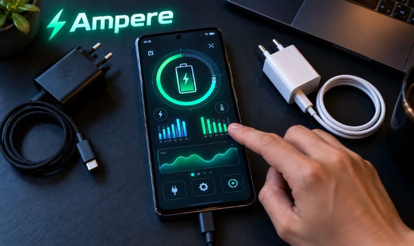 Tải ứng dụng Ampere để kiểm tra quá trình sạc