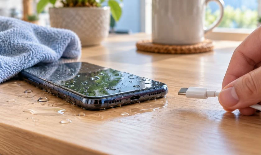 Điện thoại bị dính nước