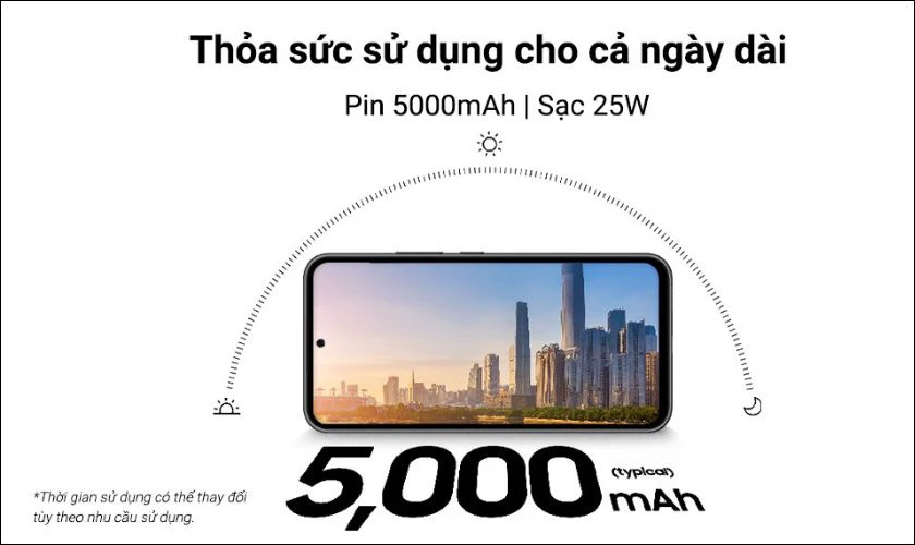 Thời lượng pin lâu dài thoải mái sử dụng bên ngoài