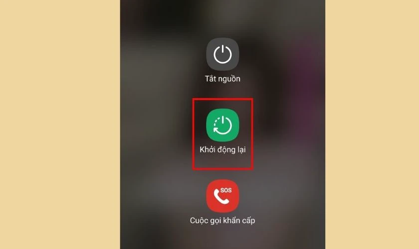 Nhấn chọn Khởi động lại điện thoại
