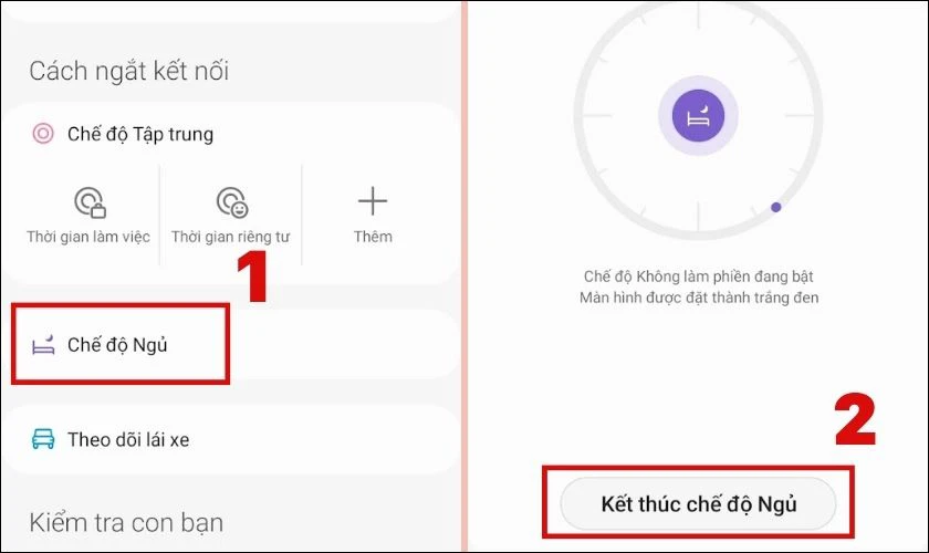 Chọn nút Kết thúc chế độ Ngủ