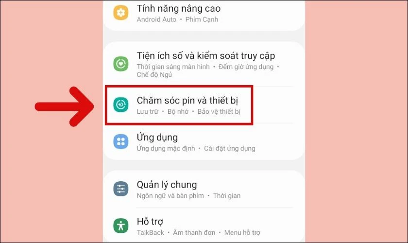 Tắt chế độ tiết kiệm pin trên điện thoại Samsung bị mất màu