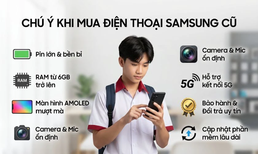 Lưu ý khi mua điện thoại Samsung cho học sinh cấp 3