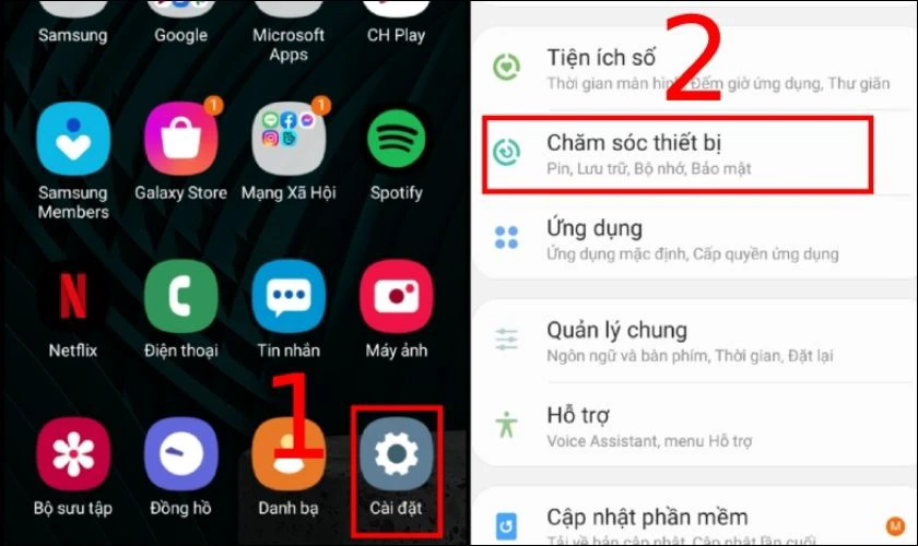 Giải phóng dung lượng khi bộ nhớ gần đầy