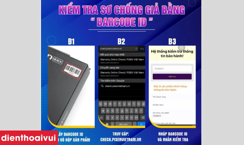 Hướng dẫn kiểm tra pin Pisen ch&iacute;nh h&atilde;ng qua Barcode ID