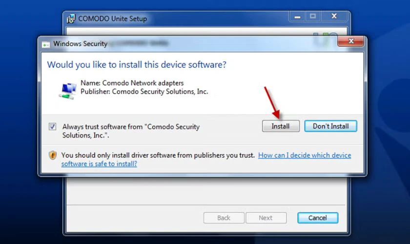 Comodo Unite phần mềm c&oacute; khả năng tạo mạng ri&ecirc;ng ảo