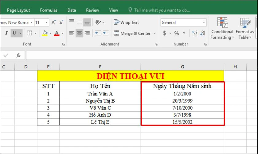 Định dạng ngày tháng năm trong Excel để làm gì?