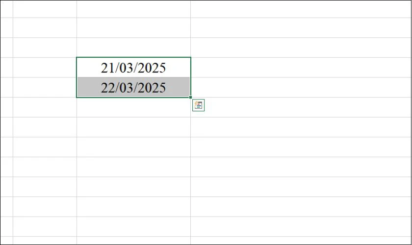 Điền ngày tháng năm tự động trong Excel