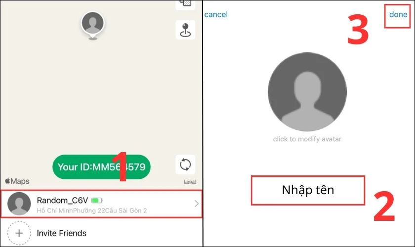 Bạn c&oacute; thể đổi ảnh đại diện v&agrave; đặt t&ecirc;n rồi nhấn done
