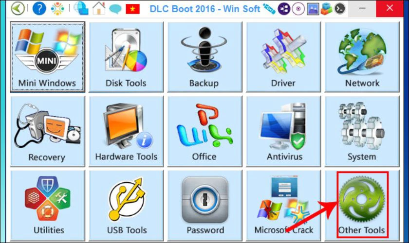 Quay lại giao diện m&agrave;n h&igrave;nh ch&iacute;nh v&agrave; chọn v&agrave;o Other Tools