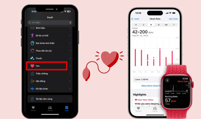 C&aacute;ch xem tổng hợp biểu đồ nhịp tim