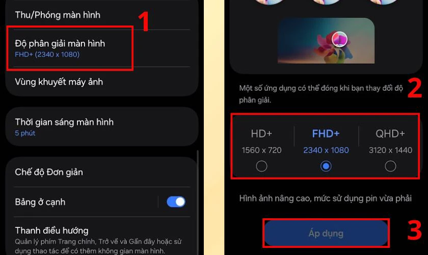 C&aacute;ch bật/tắt độ ph&acirc;n giải 2K tr&ecirc;n điện thoại Android