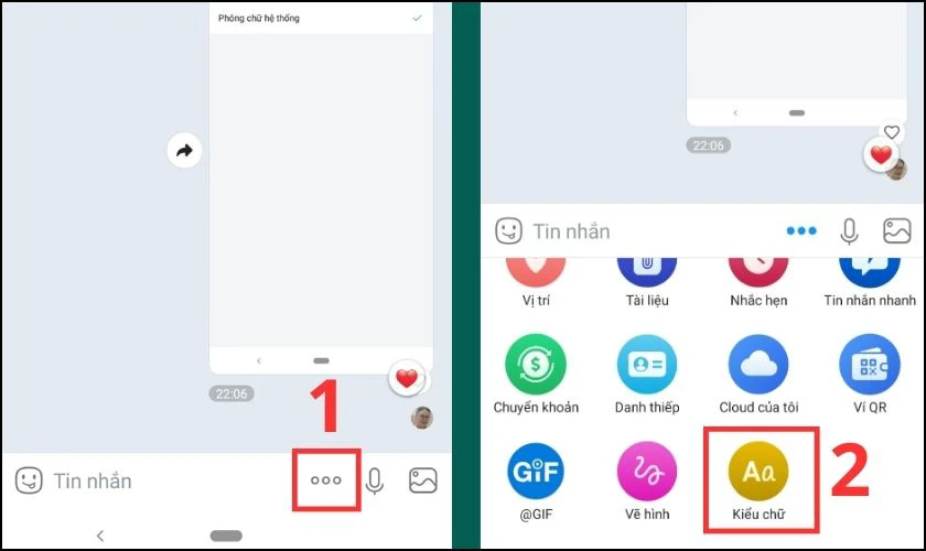 C&aacute;ch đổi font chữ Zalo khi nhắn tin tr&ecirc;n điện thoại 