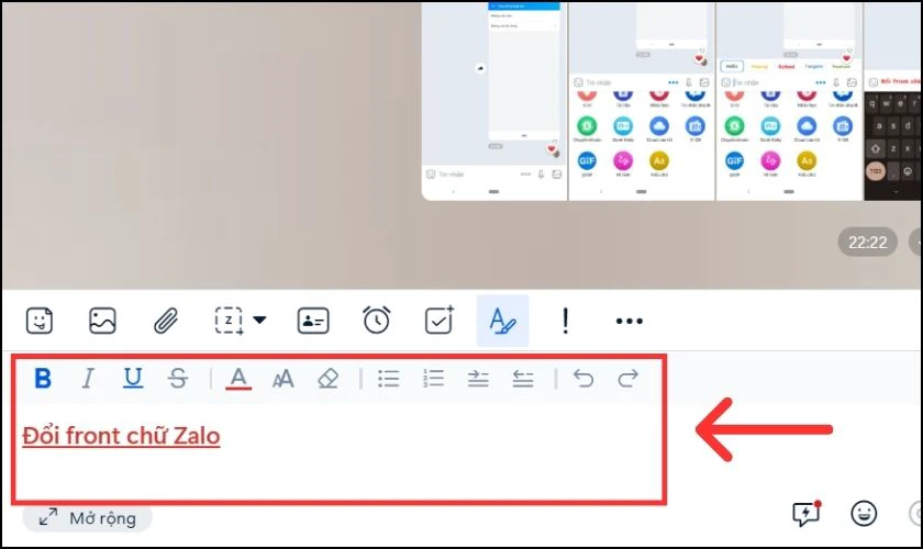 C&aacute;ch đổi font chữ Zalo khi nhắn tin tr&ecirc;n m&aacute;y t&iacute;nh 