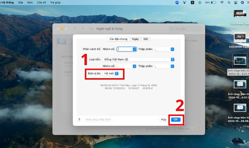 C&aacute;ch đổi inch sang cm trong PowerPoint tr&ecirc;n MacBook