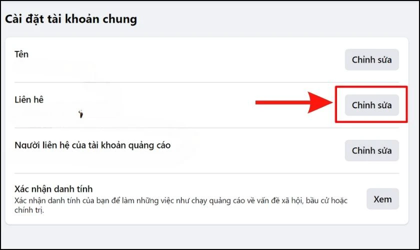 Chỉnh sửa tại mục Liên hệ