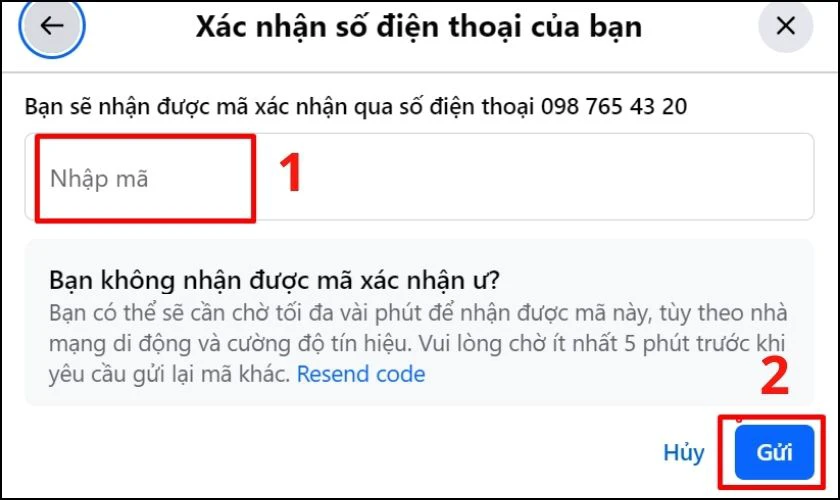 Sau đó bạn nhập xác thực