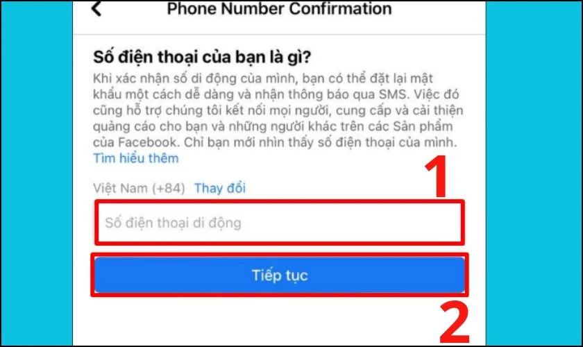 Nhập số điện thoại mới