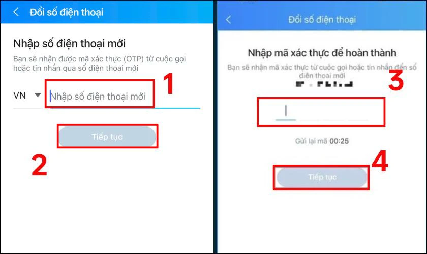 Nhập số điện thoại mới cần đổi sang