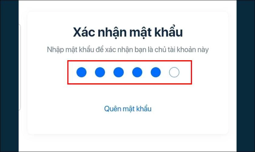 Nhập mật khẩu để x&aacute;c thực