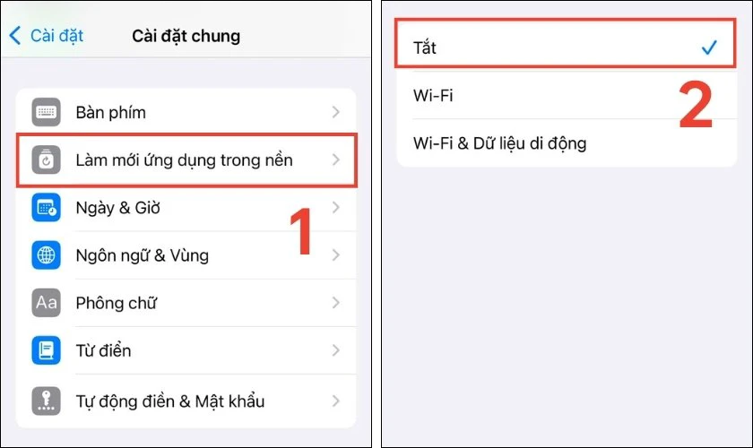 V&ocirc; hiệu h&oacute;a Background App Refresh nhanh ch&oacute;ng