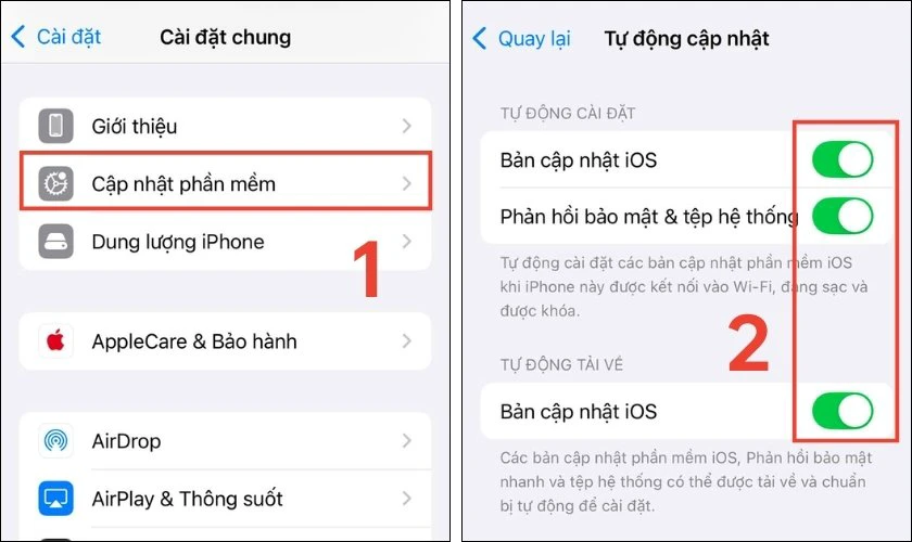 Cập nhật hệ điều h&agrave;nh iOS để dọn r&aacute;c iPhone