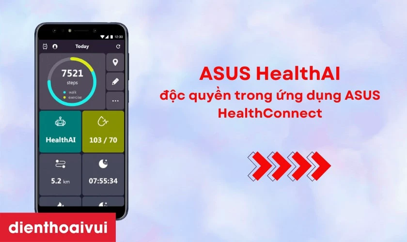 Đồng hồ c&oacute; ứng dụng th&ocirc;ng minh Asus HealthConnect 