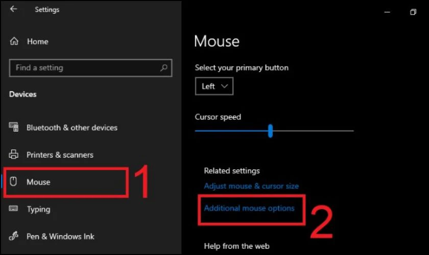 Bấm chọn Mouse trong danh s&aacute;ch thiết bị