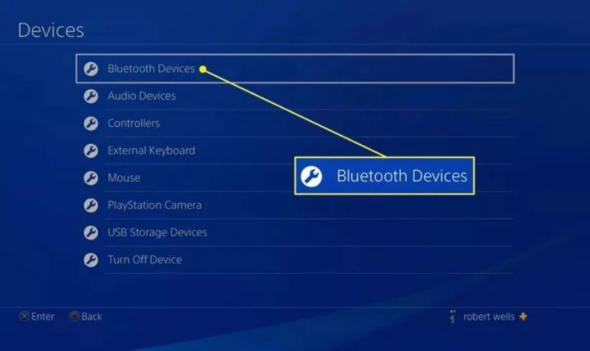 Nhấn v&agrave;o mục Bluetooth Devices