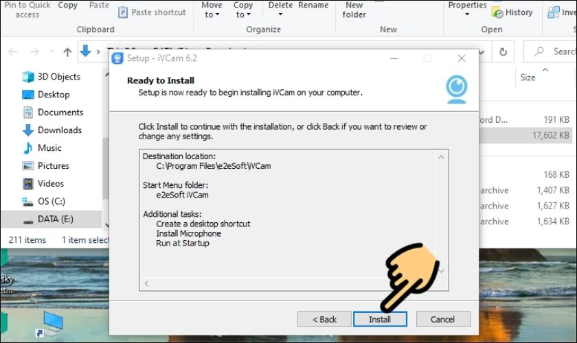 Nhấn v&agrave;o Install để cho ph&eacute;p ứng dụng bắt đầu c&agrave;i đặt