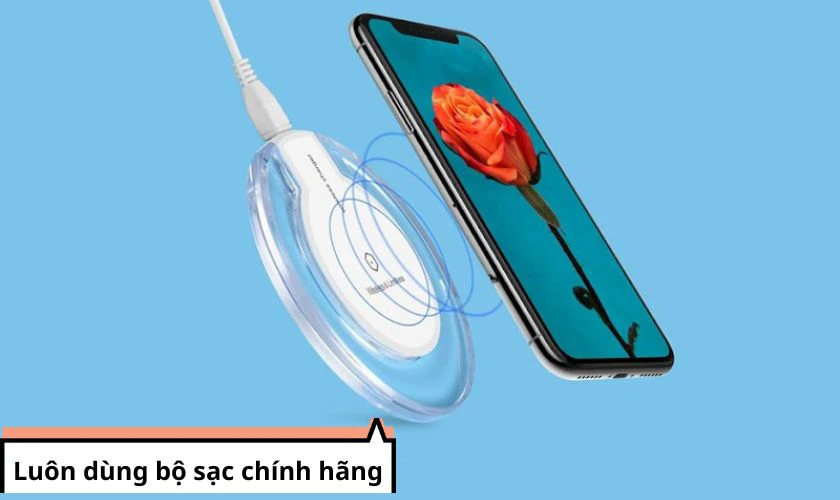 Sử dụng bộ sạc chính hãng cho iPhone 11 Pro Max để bảo vệ an toàn cho pin và chính bạn