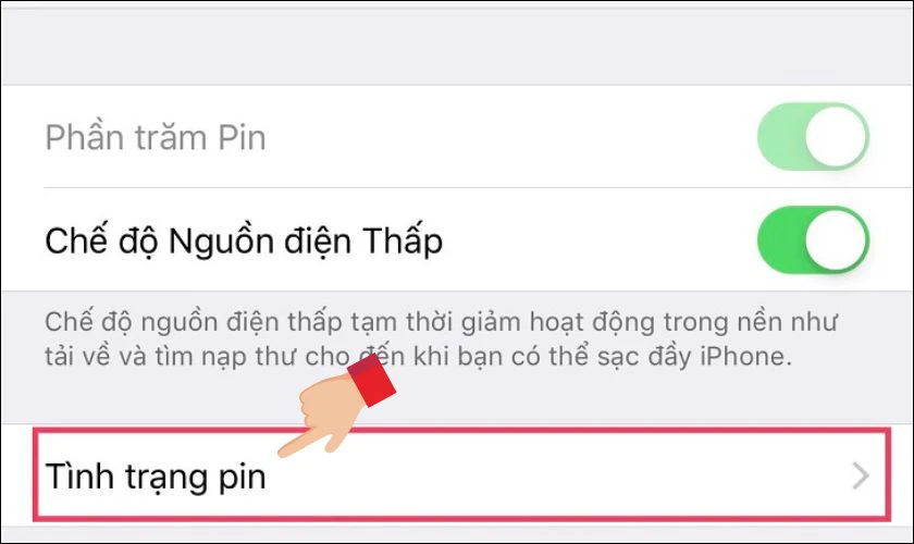 Xem tình trạng pin hiện tại của điện thoại