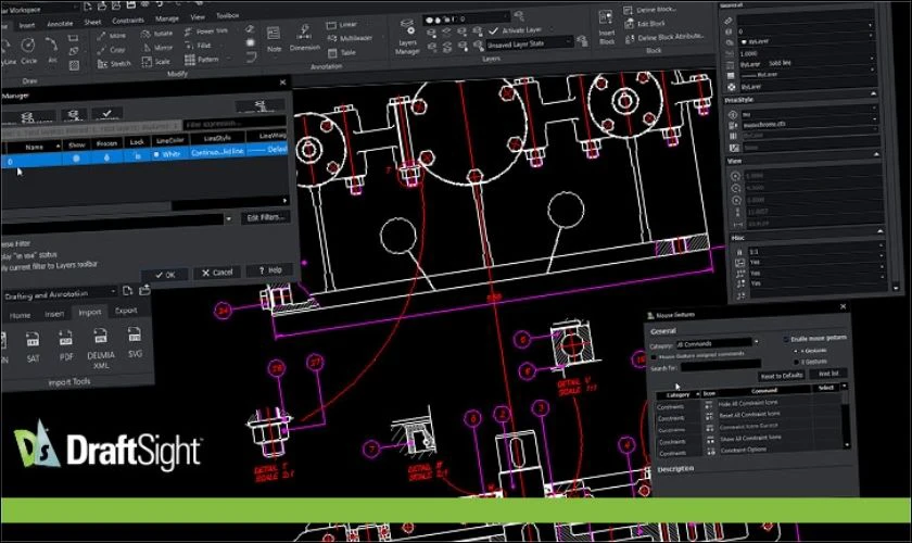 T&iacute;nh năng nổi bật của DraftSight