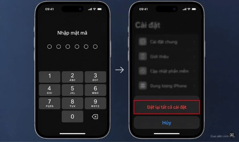 Nhập mật mã nếu được yêu cầu và xác nhận theo hướng dẫn trên màn hình