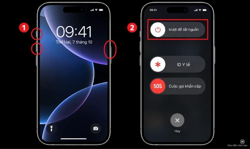 Khởi động lại iPhone để khắc phục lỗi Dynamic Island