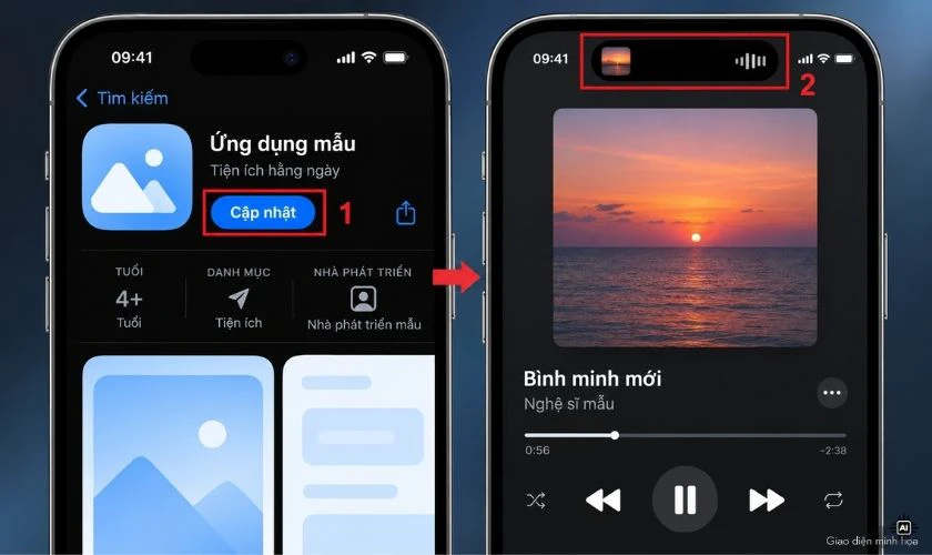 Khởi động lại ứng dụng và kiểm tra Dynamic Island sau khi cập nhật hoàn tất