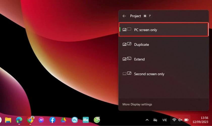 Thiết lập lại Projection Settings khi Win 11 bị mất thanh Taskbar