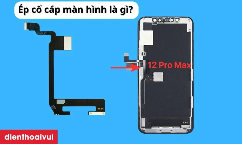 Ép cổ cáp màn hình iPhone 12 Pro Max là làm gì?